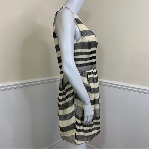 BCBG Striped Sparkle A Line Pleated Dress - Picture 4 of 7